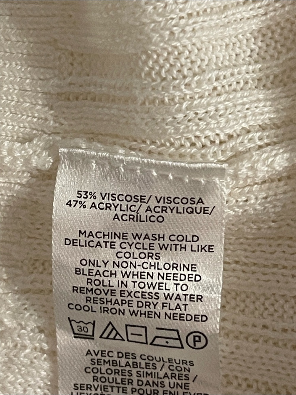 LOFT Cream Open-Front Ribbed Cardigan - Picture 4 of 4